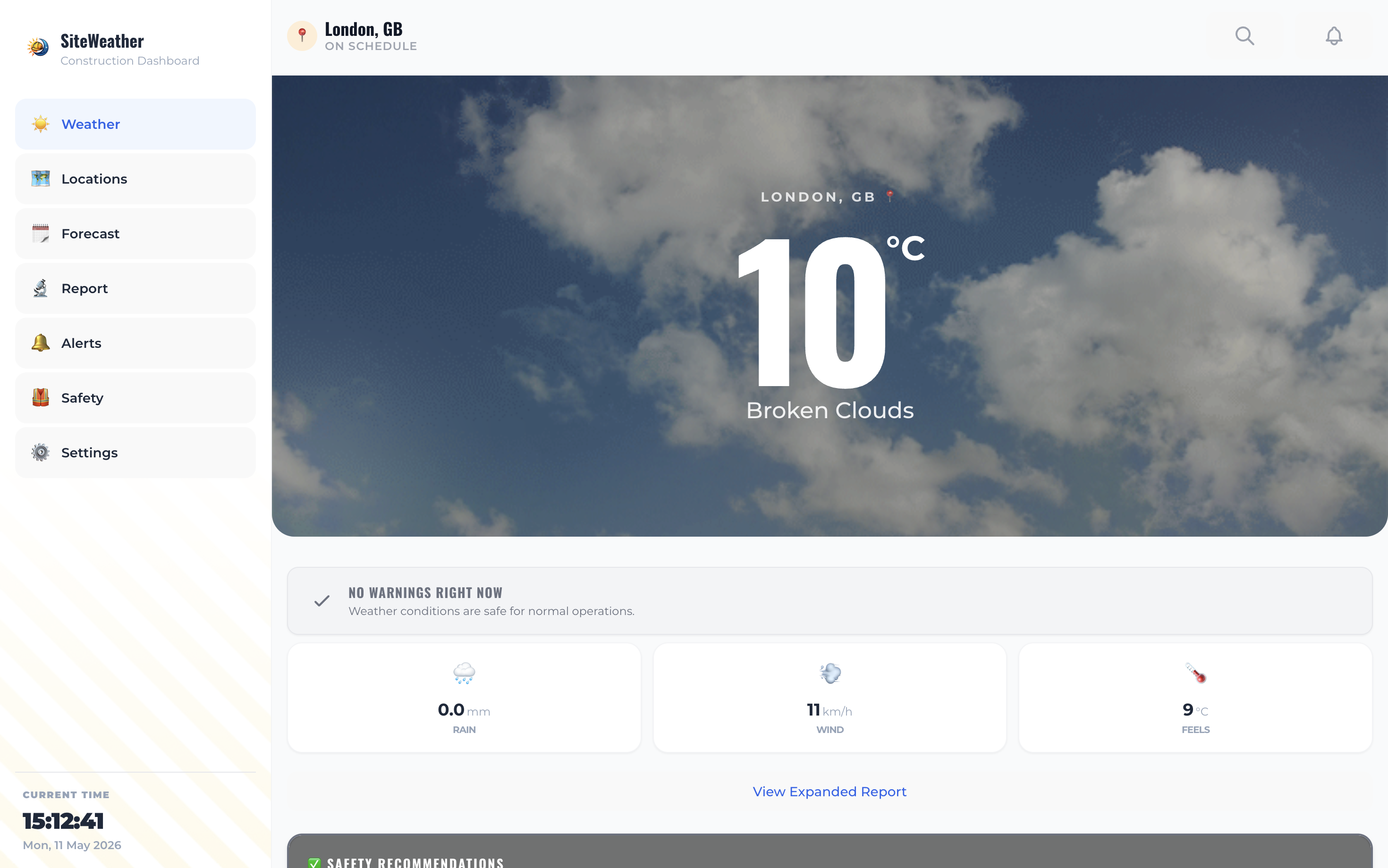 Weather App Home Page