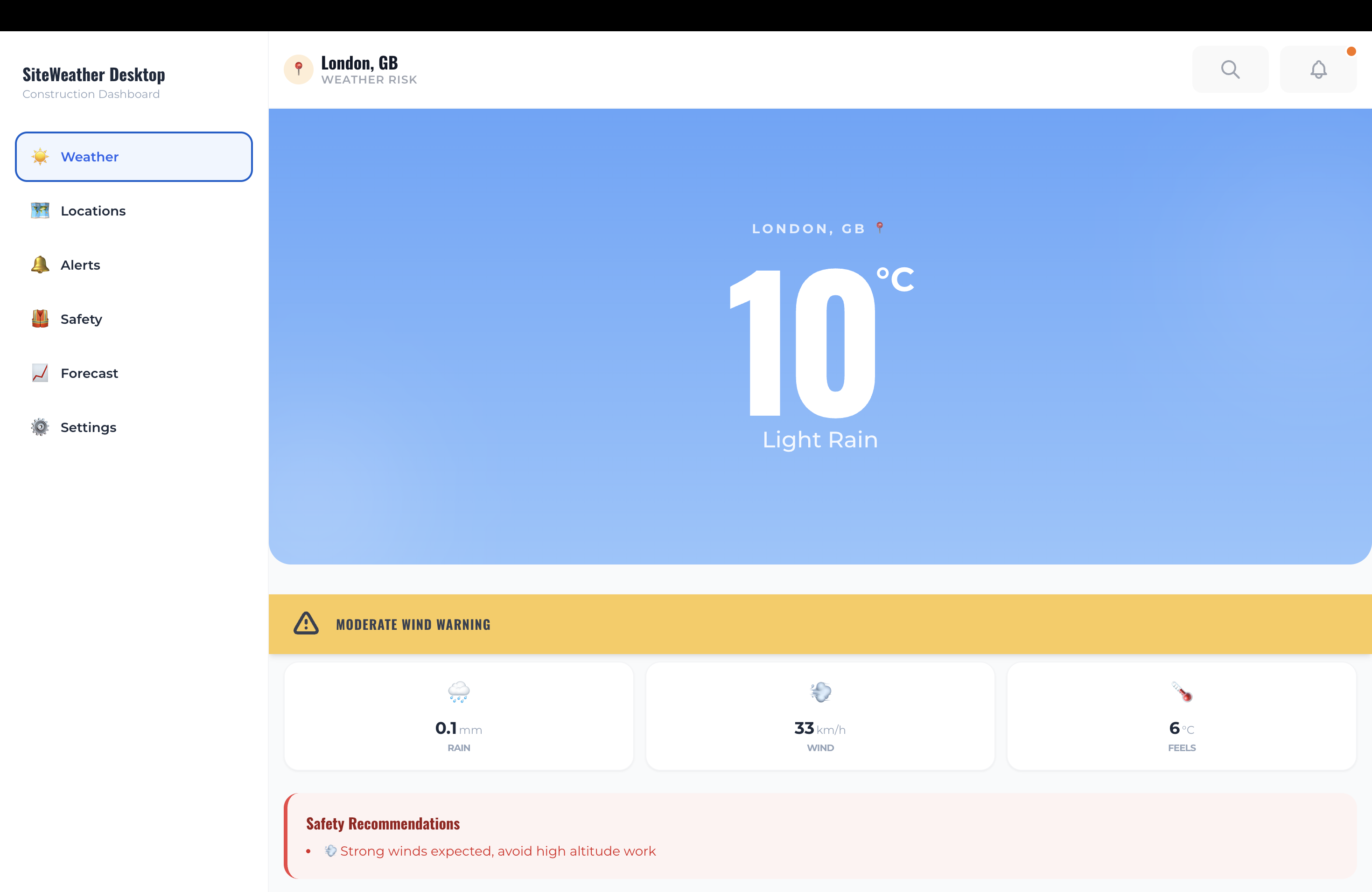 Weather App Home Page
